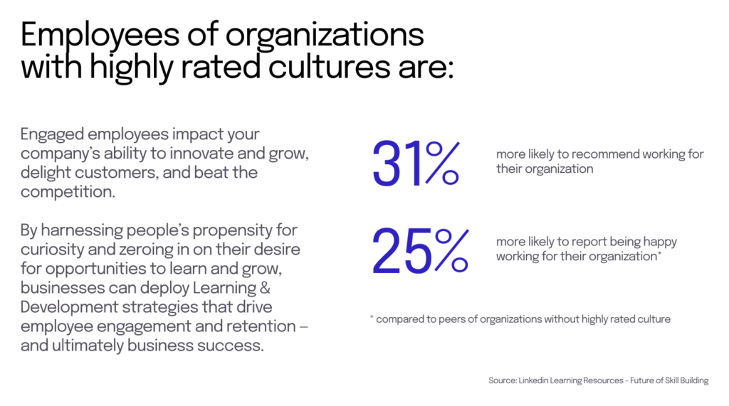 Employees of organisations with highly rated cultures are: