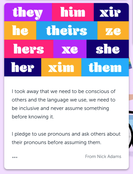 Pride Month kudoboard example