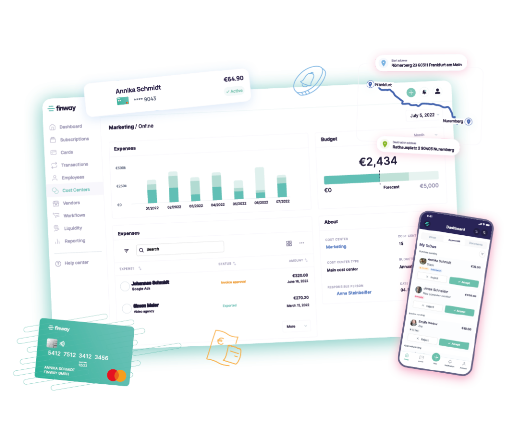 Embedded finance for expenses management example