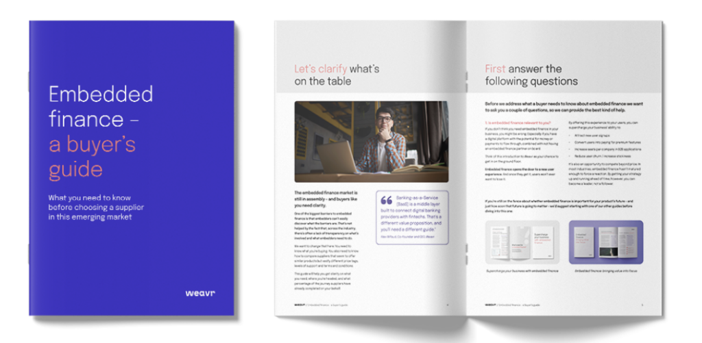 Check out our embedded finance buyers guide to validate a proof of concept
